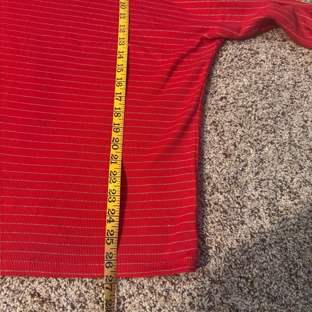 Red Striped Button-Shoulder SweaterSize Large - Picture 5 of 6